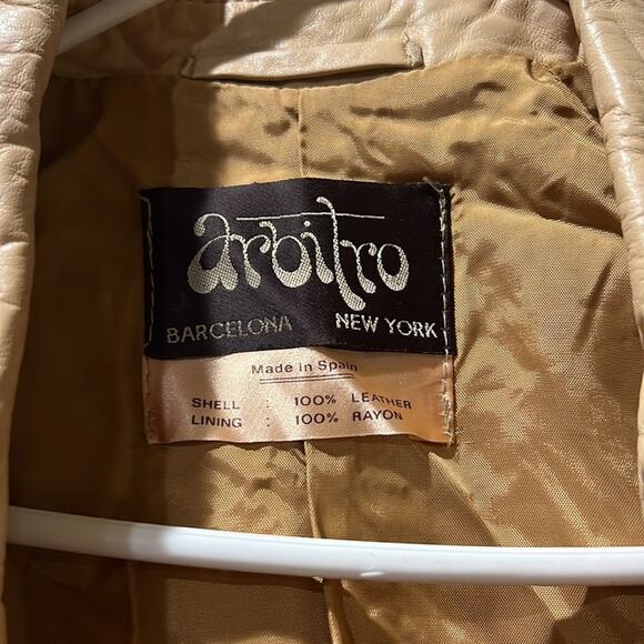ARBITRO NEW YORK LEATHER VINTAGE JACKET SIZE S/M - Picture 4 of 7